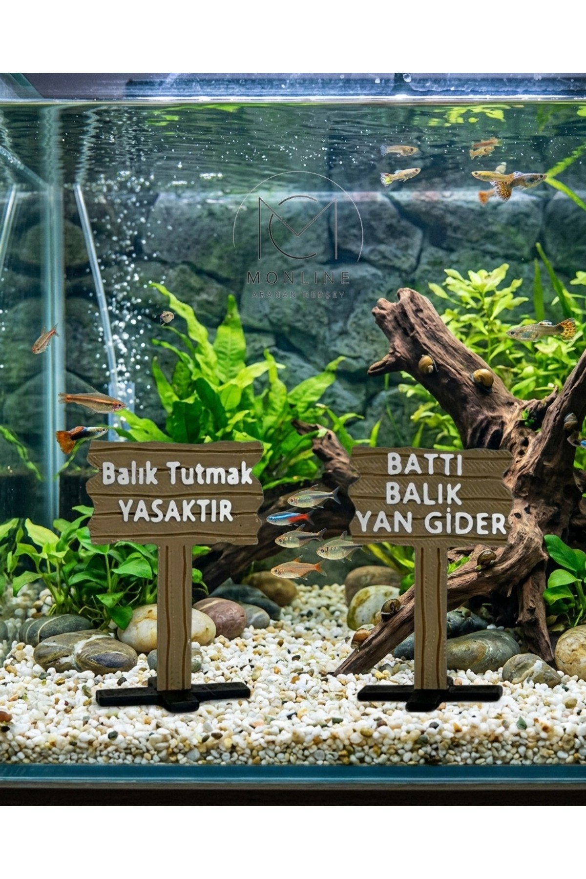2 ADET AKVARYUM DEKORU BALIK TABELASI MS4
