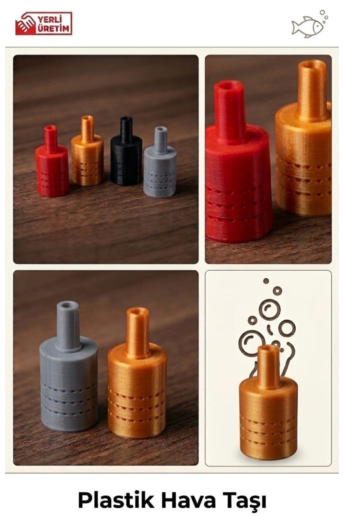 AKVARYUM PLASTİK HAVA TAŞI - 12 ADET