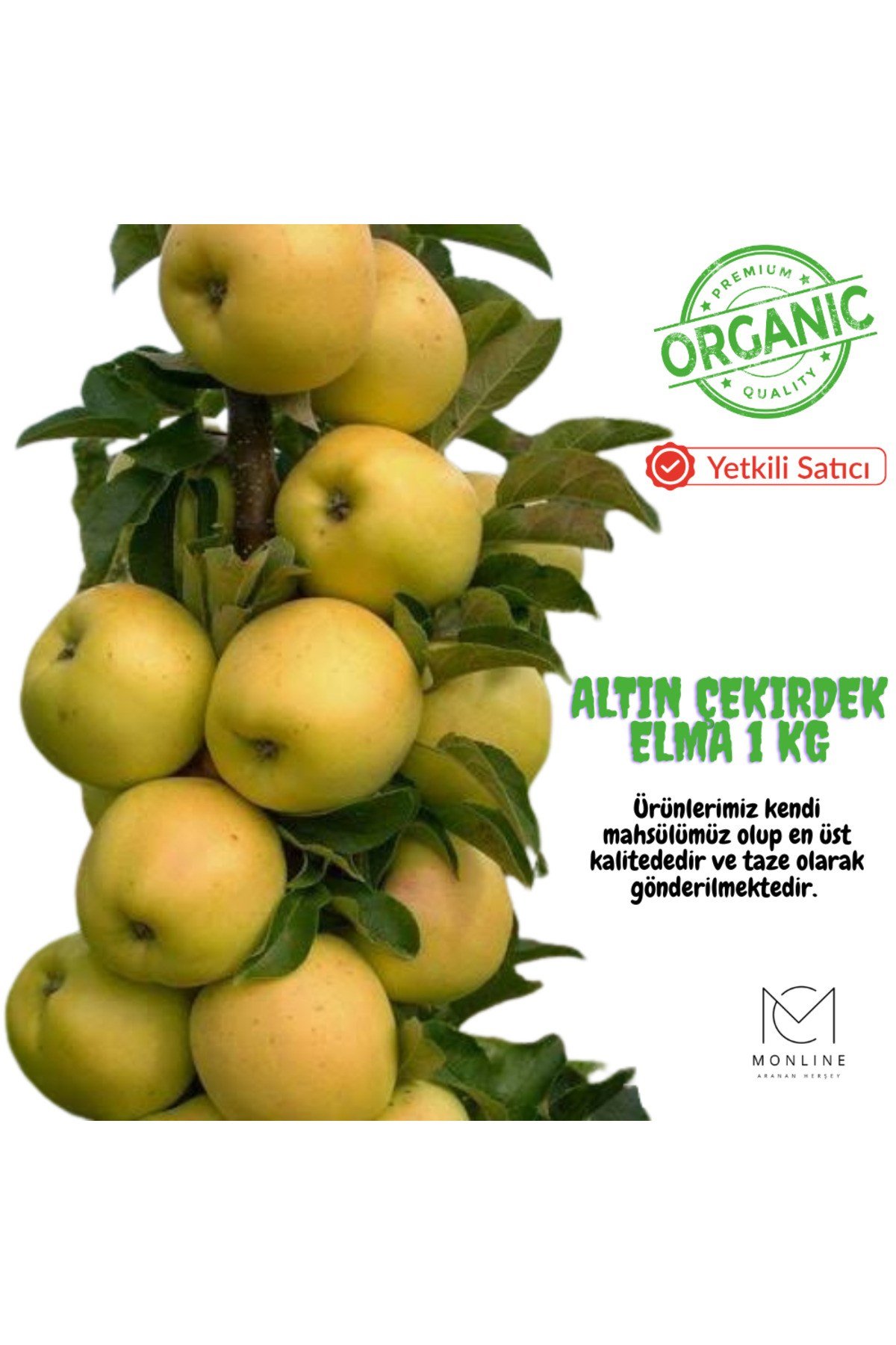 ORGANİK ÜST KALİTE ALTIN ÇEKİRDEK ELMA 1KG