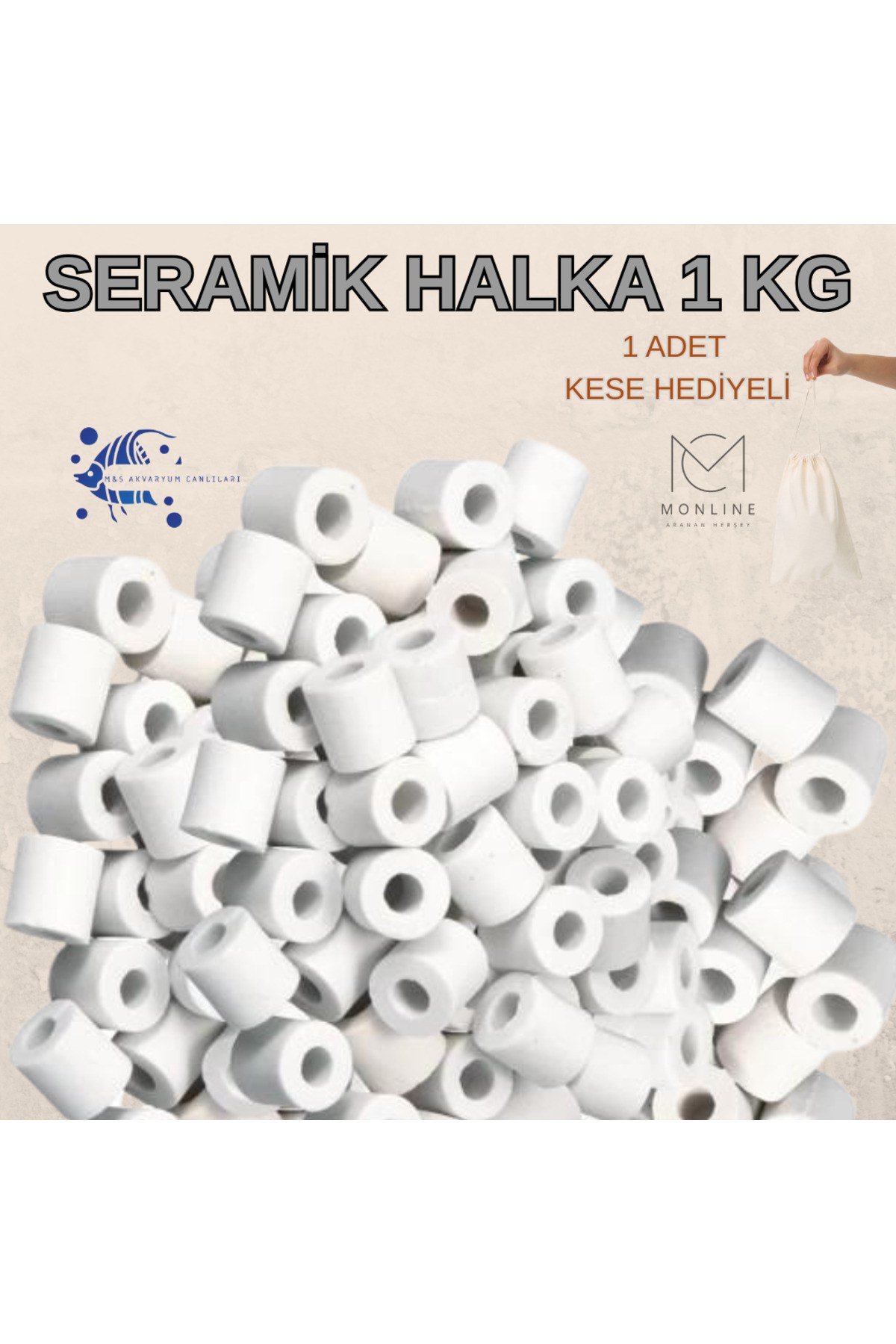 MS AKVARYUM CANLILARI SERAMİK HALKA 1 KG