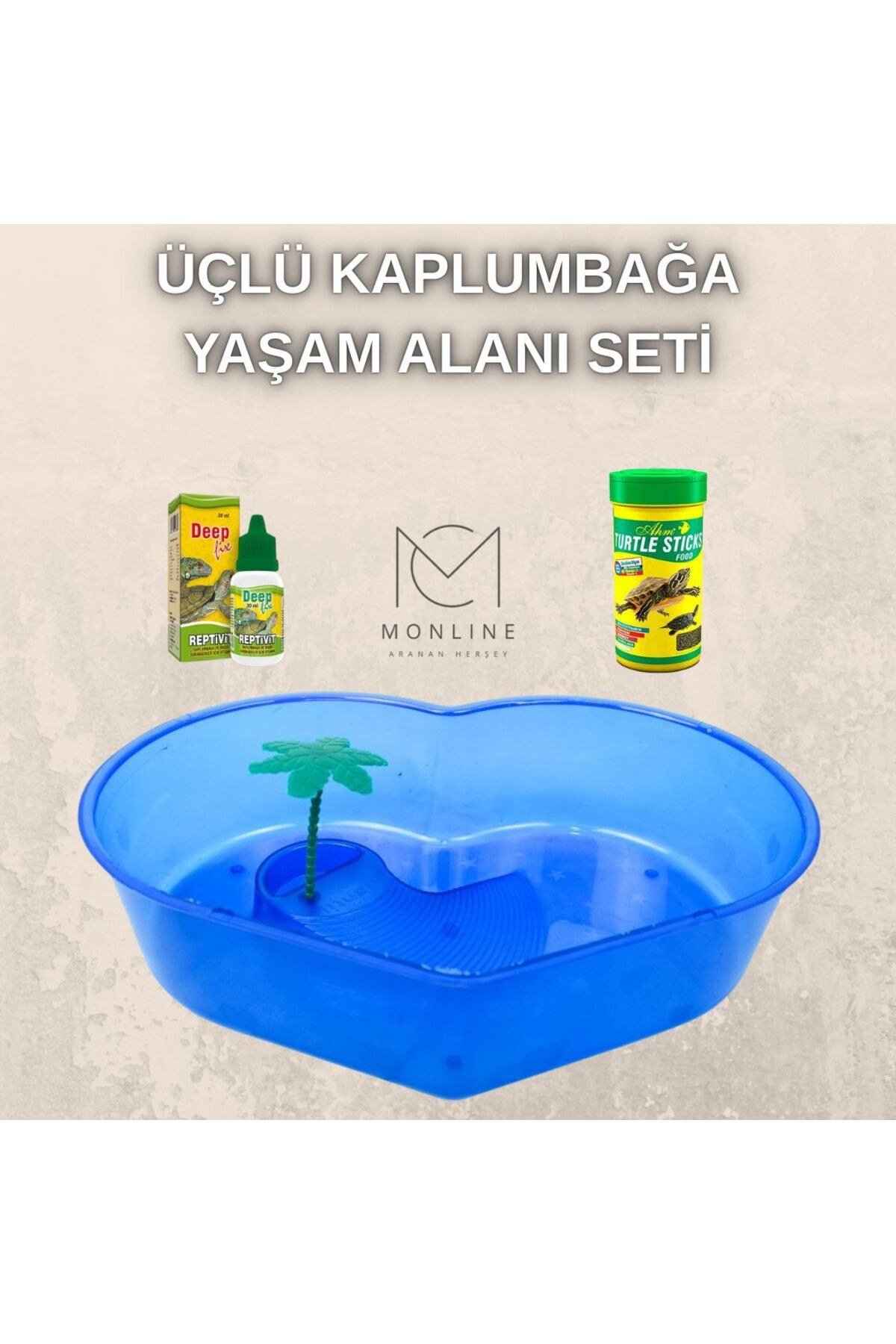 KAPLUMBAĞA YAŞAM ALANI SETİ YAŞAM ALANI - YEMİ - İLACI (RENK MUHTELİF)