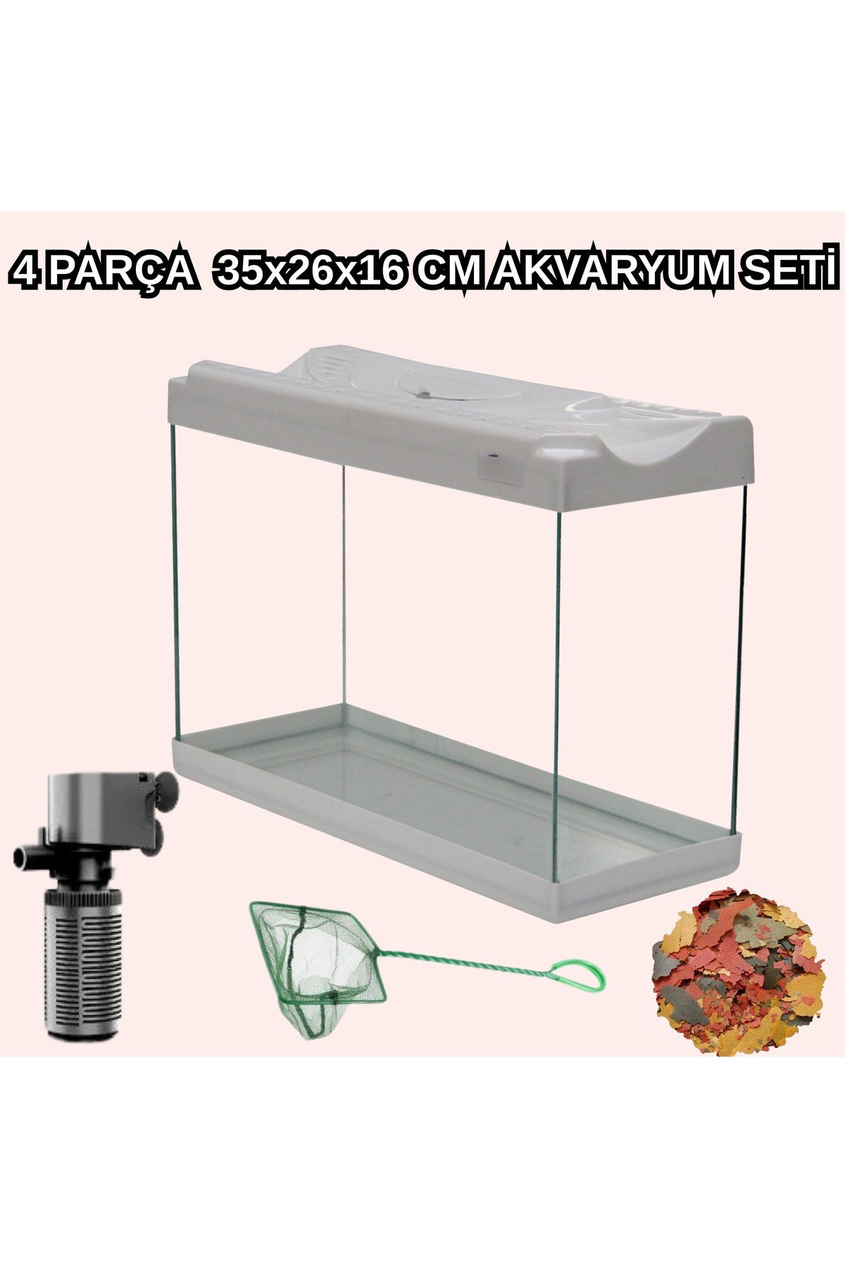 AKVARYUM SETİ 4 PARÇA 35 CM (MUHTELİF RENK)