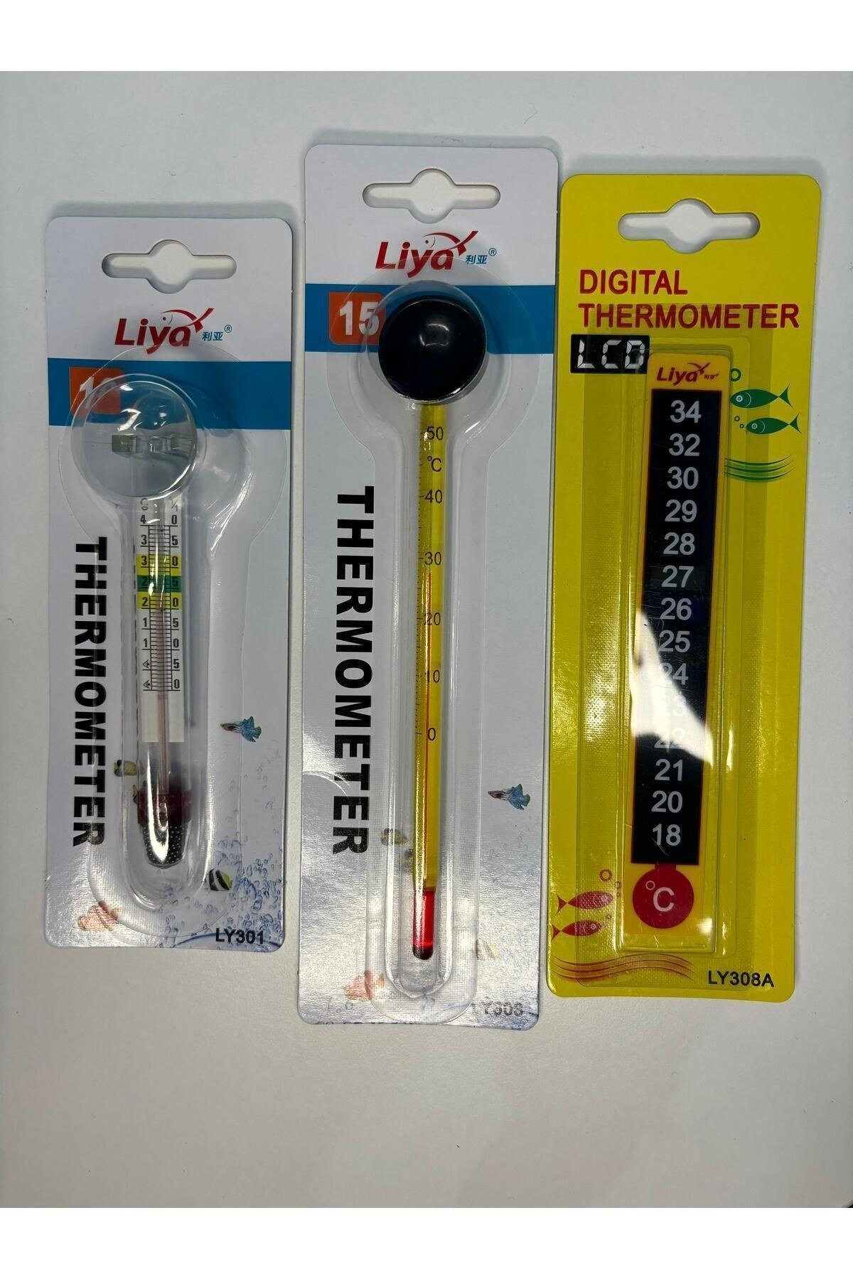 ÜÇLÜ AKVARYUM DERECE VE TERMOMETRE SETİ